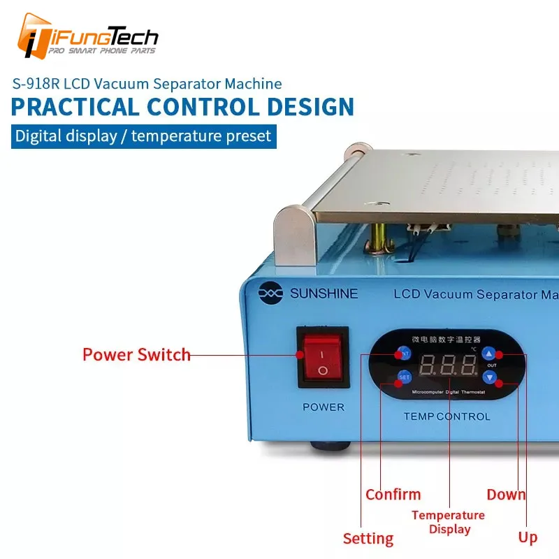 SUNSHINE S-918R 14-дюймовый телефон/pad Стекло ЖК-дисплей Экран разделитель сенсорного экрана MachineMobile телефон Разберите инструмент для ремонта