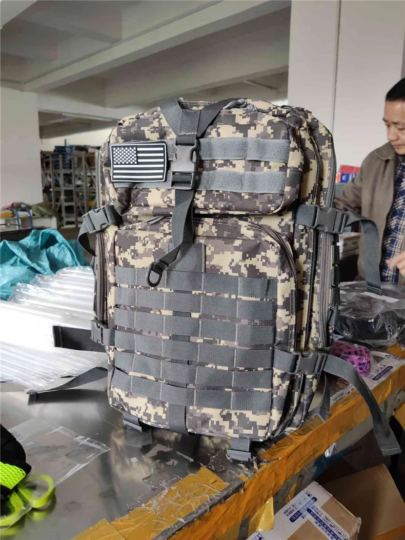 Mochilas à Prova Bolsa de Desporto ao ar Bug para Fora Grande Capacidade Homem Exército Militar Tático Dbug Água Livre Caminhadas Acampamento Caça 3 p 45l 34 ??B22-ACU Digital
