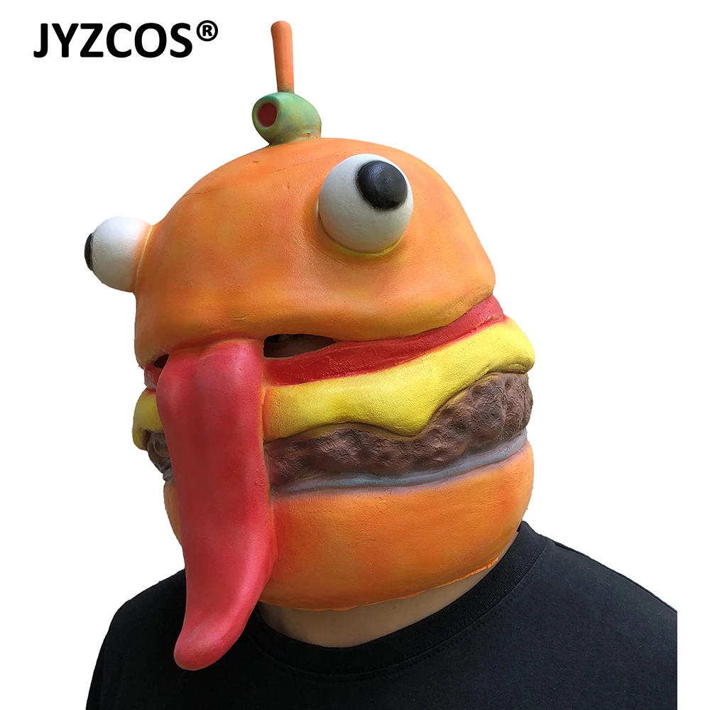 apretado No lo hagas Renacimiento JYZCOS látex máscara de hamburguesa casco fiesta de Halloween Cosplay  disfraz humano Maks Props| | - AliExpress