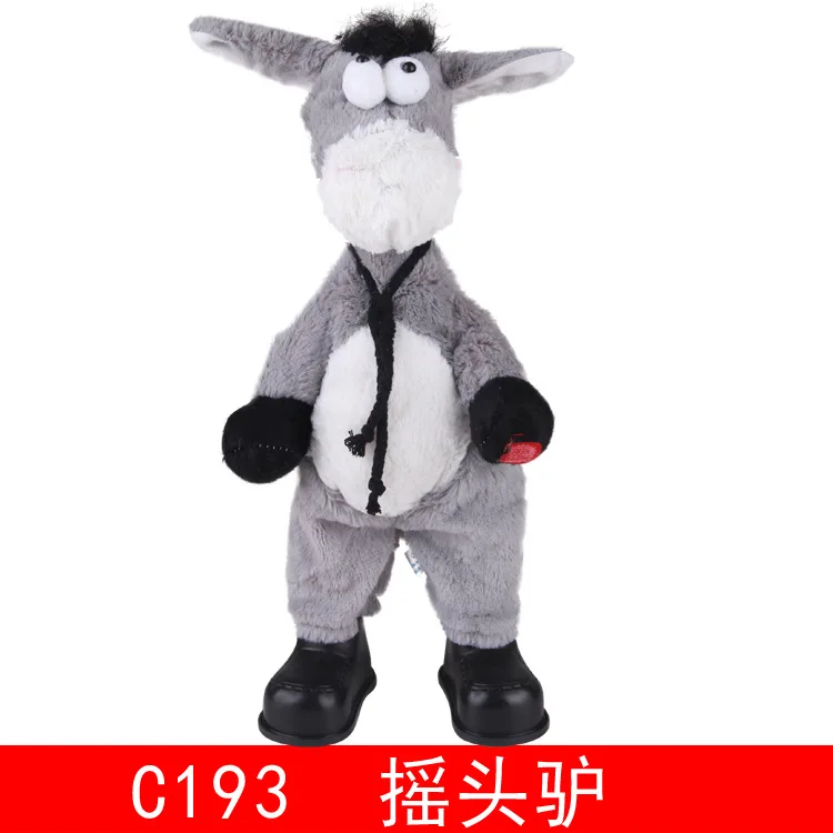 Animais de Pelúcia Animais de Estimação Balançou a Cabeça de Burro Cantando e Dançando Brinquedos para Crianças Presente de Natal Elétrico Voando Engraçado 3 a cabeça de burro elétrico cantando e