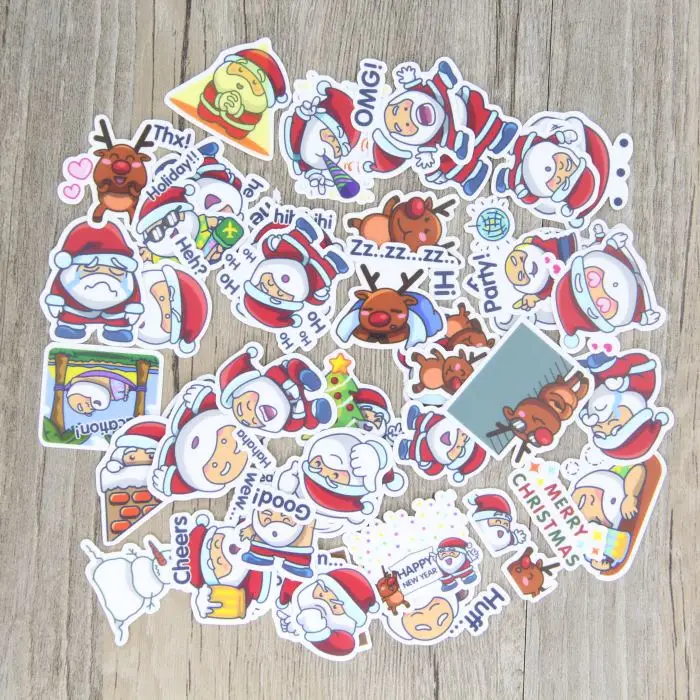 40 шт. самоклеящиеся водостойкие наклейки Санта-Клауса с рождественским скрапбукингом s DIY Craft sticker