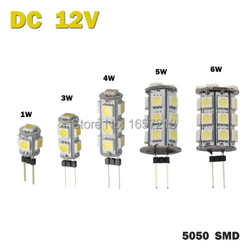 DC 12V G4 1W 3W 4W 5W 6W Home RV Marine Boat Светодиодная лампа 5 9 13 18 27 светодиодов 5050 SMD 1 шт./лот |