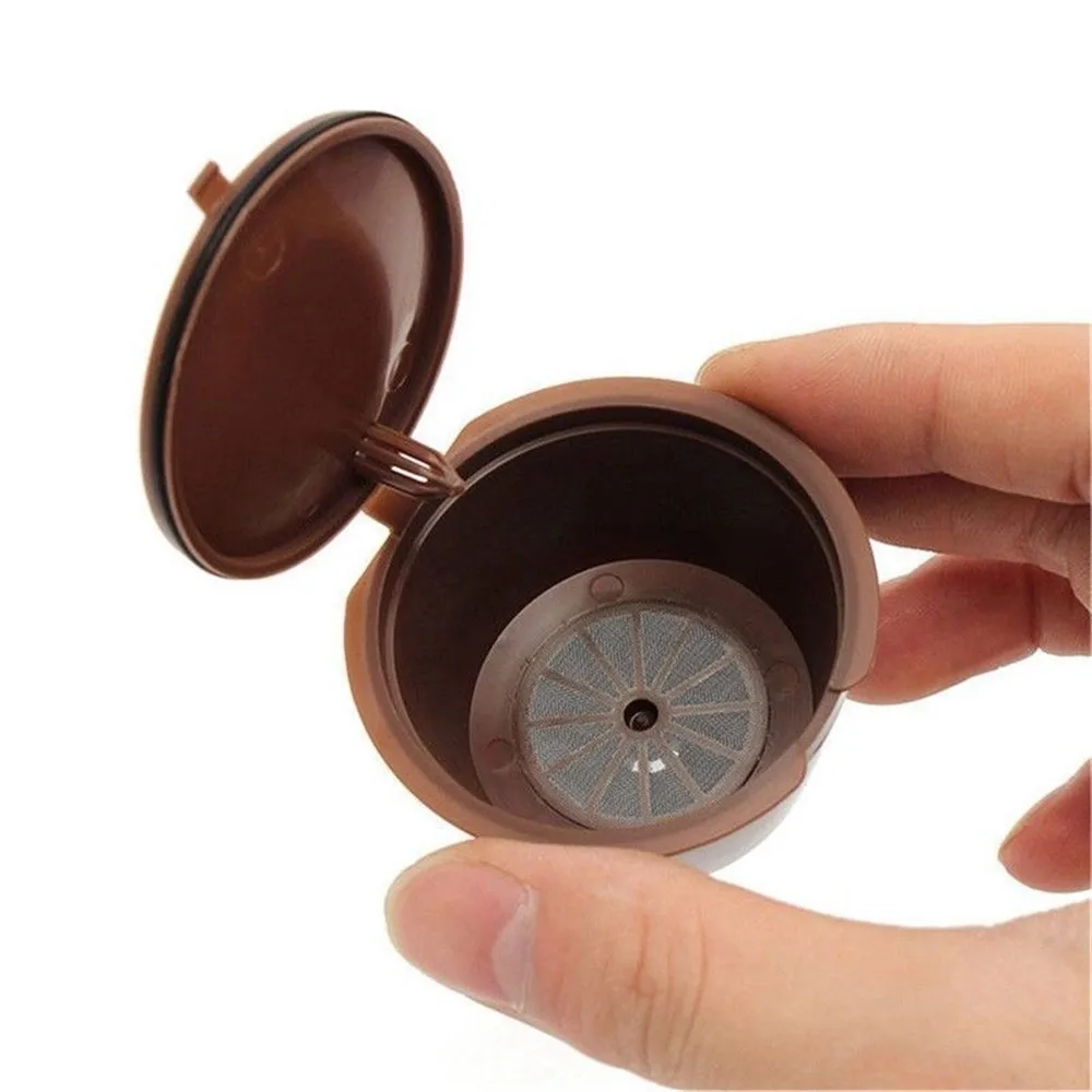 

2 pcs Refillable Reusable Capsule Cup Filter with Coffee Spoon for Nespresso Dolce Gusto Machine