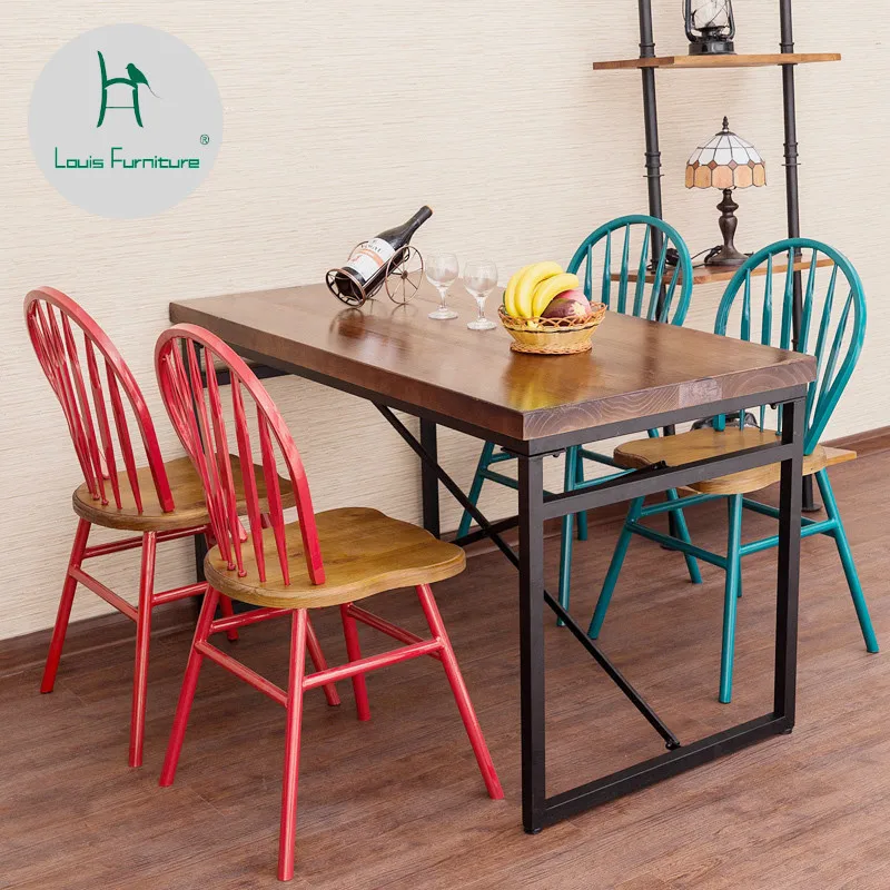 Louis Fashion Dining Room Sets American Style Simple Back Coffee Shop