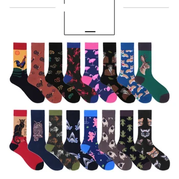 

Happy Socks With Fund Foreign Trade In Canister Male Socks New Pattern Cartoon Animal Socks Man Ventilation Shark Socks