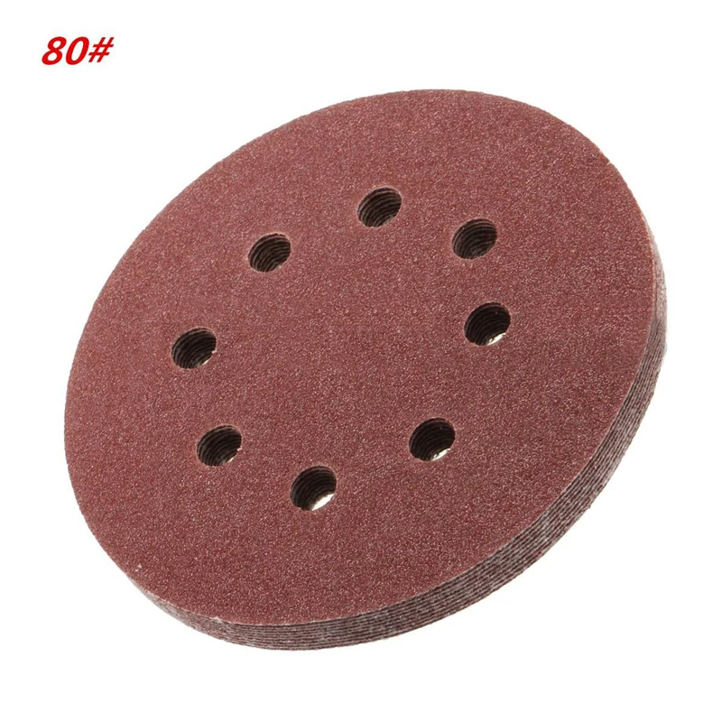 10pcs 125mm 5" Hook Loop Sanding Discs 8 Hole Sandpaper Pads Set 60Grit-2000Grit Sander Disc Abrasive Polishing Tools