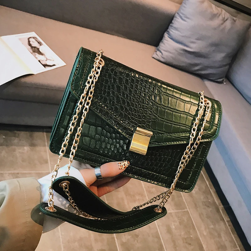 

Vintage Female Square Bag 2019 New Quality PU Leather Women's Designer Handbag Retro Chain Ladies Shoulder Messenger Bags