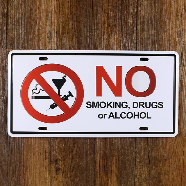 aliexpress com buy no smoking drugs or alcohol vintage metal tin where to buy no smoking sign