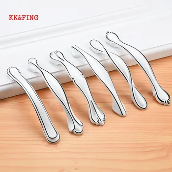 

KK&FING European Style Black&White Cabinet Handles Solid Aluminum Alloy Kitchen Cupboard Pulls Drawer Furniture Handle Hardware