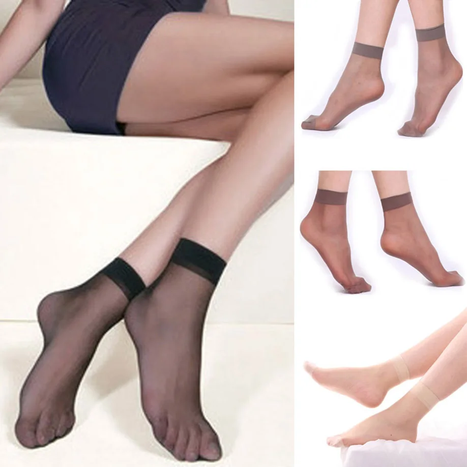 

10 pairs Popular Ultrathin Transparent Fiber Crystal Elastic Short Socks Hot Sale Cost-effective 10 pairs Breathable Socks Soxs
