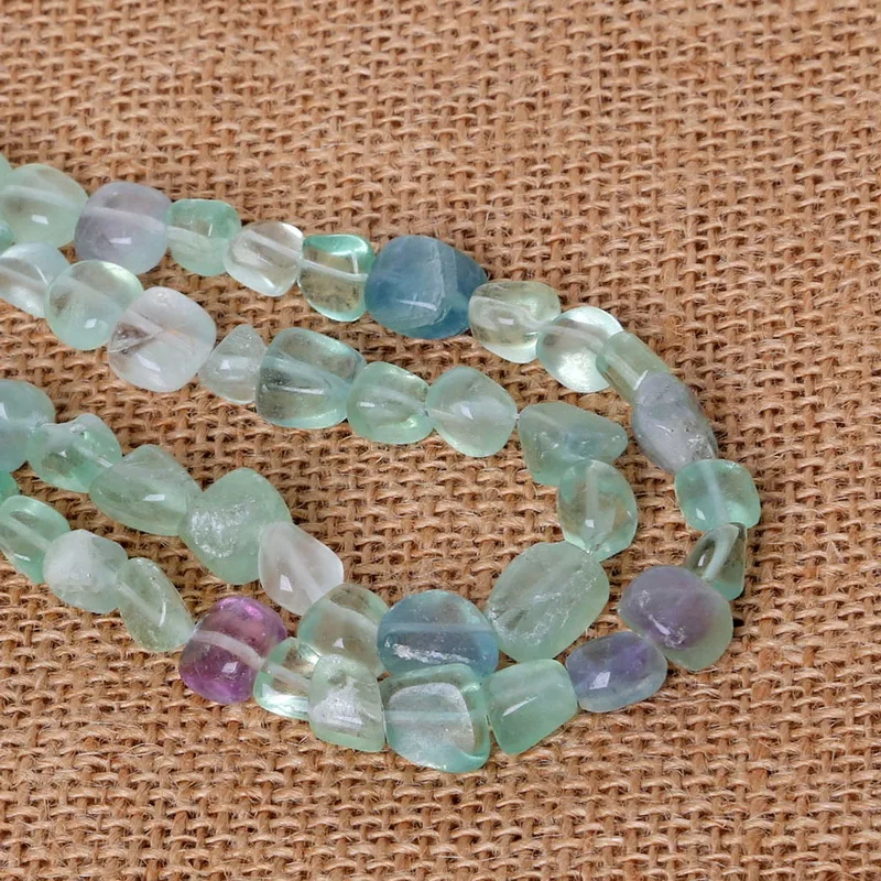 7-11mm Fluorite Beads Approx 43pcs Natural Stone Chip Beads 38cm/str For Jewelry Making Necklace Bracelet DIY