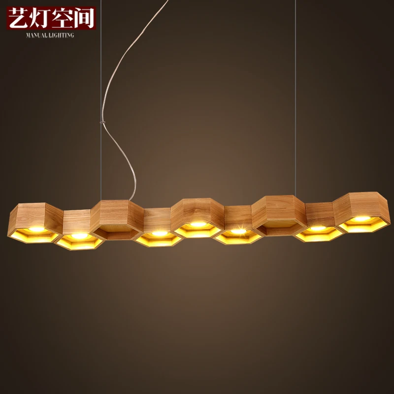 

Art light space designer art individuality dining room minimalist wooden honeycomb chandelier Chandelier