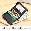 BISON DENIM Black Purse For Men Genuine Leather Men's Wallets Thin Male Wallet Card Holder Cowskin Soft Mini Purses N4429 4