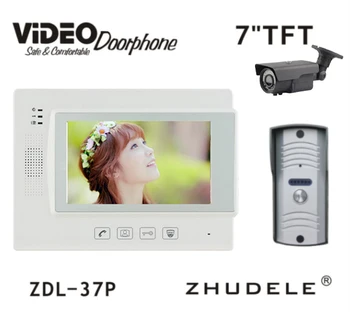 

ZHUDELE Peephole Outdoor Camera 7" Display Wired Video Door Phone Touch Button Doorbell Intercom Night Vision 1V1 700TVL HD