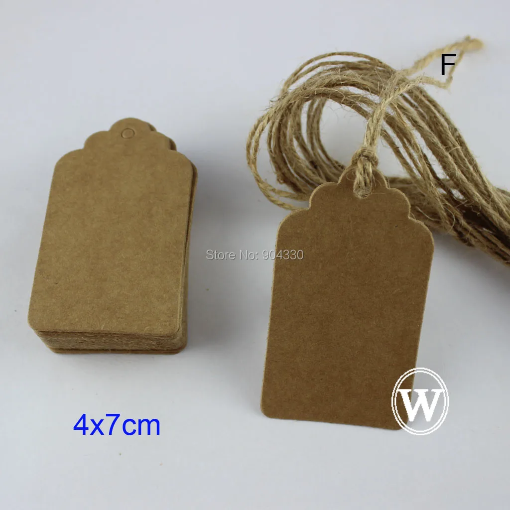 

FREE Shipping LANZZAY 100pcs 4x7cm Retangle Kraft Hang Tags Wedding Party Favor Label Price Gift Garnent Cards FREE With String