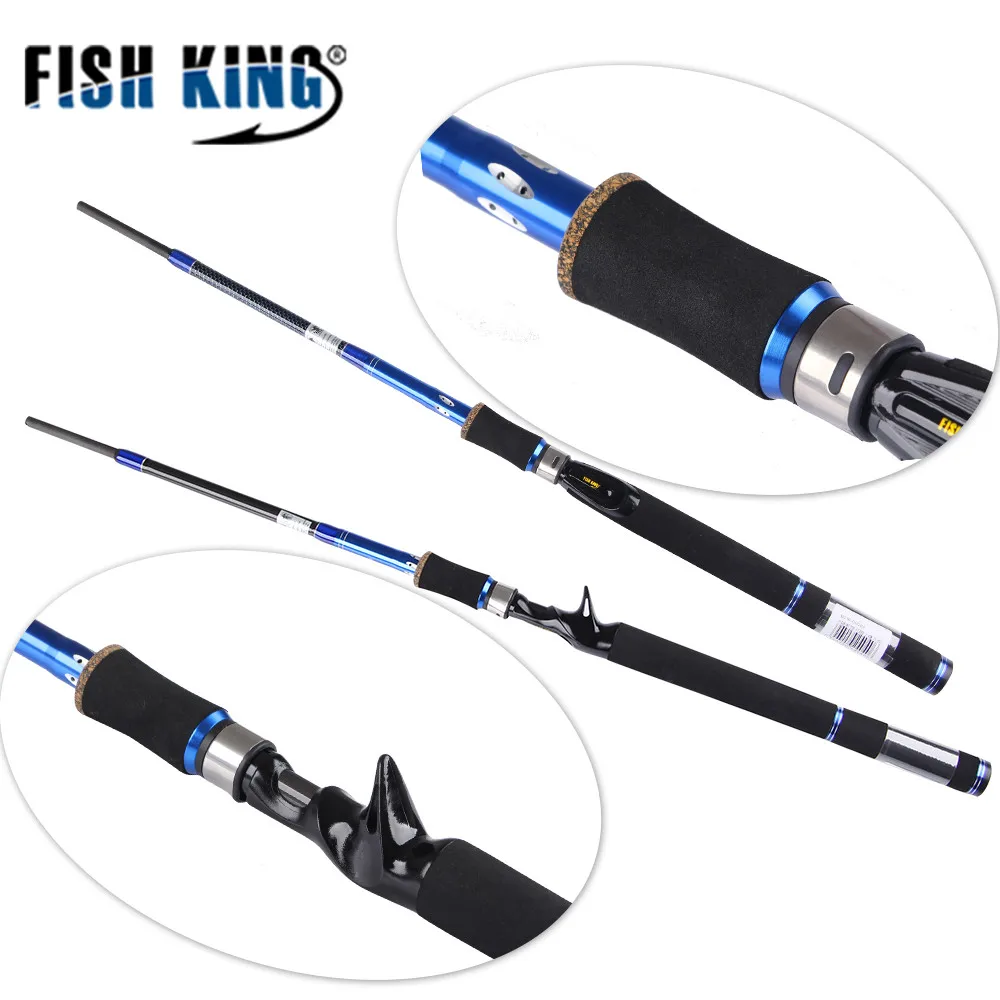 

FISH KING Fishing Rod Carbon Spinning Casting Lure Rod 2.1 2.4 2.7m M Power 4 Sections Travel Rod vara de pesca Carp Feeder