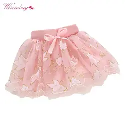 2018 WEIXINBUY милые Летняя детская юбка принцессы с цветочным принтом и бантом для маленьких девочек юбка-пачка для праздника Горячее