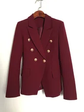 High quality brand design women's buttons small suits European&American Female double-breasted Blazer coat