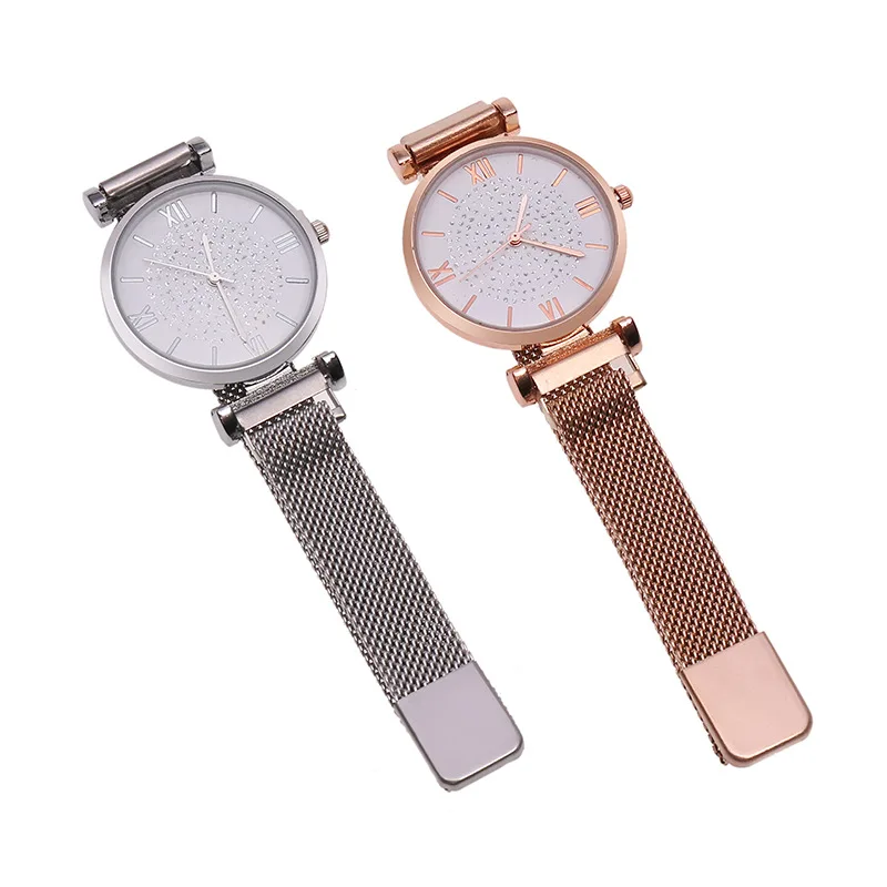 New Brand Silver Mesh Magnet Buckle Starry Sky Watch Women Casual Quartz Watches Relogio Feminino Ladies Watch Hot