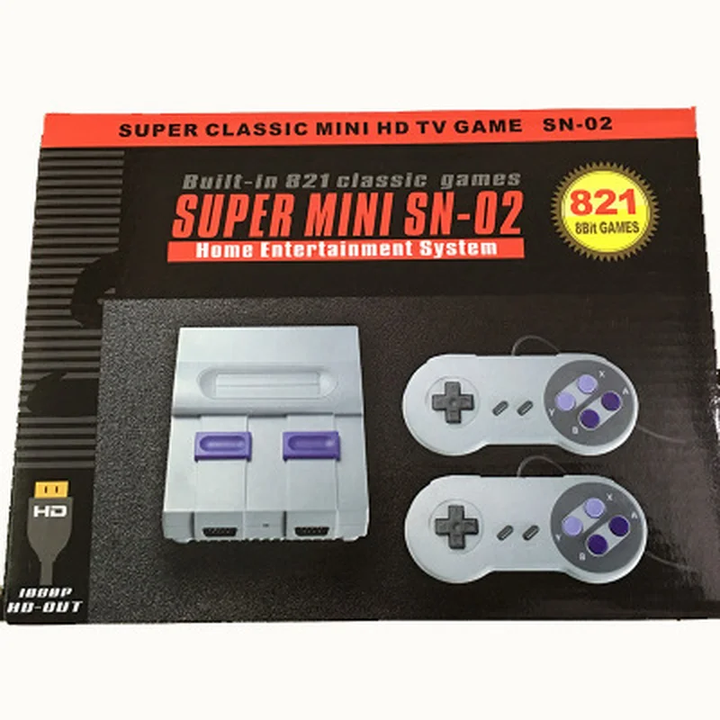 Coolbaby HDMI/AV TV Video Game Console Handheld Retro Family Game Console Built-In 821/500 Classic for SNES Games Dual Gamepad