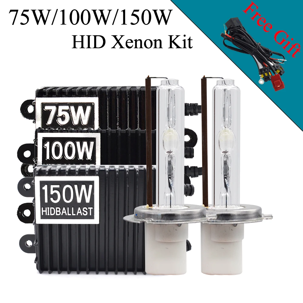 Автомобильная фара Xenon 150W HID набор ламп Ceramic H1 H3 H7 H11 HB3 HB4 D2H лампа AC 12V 75W 100W балласт