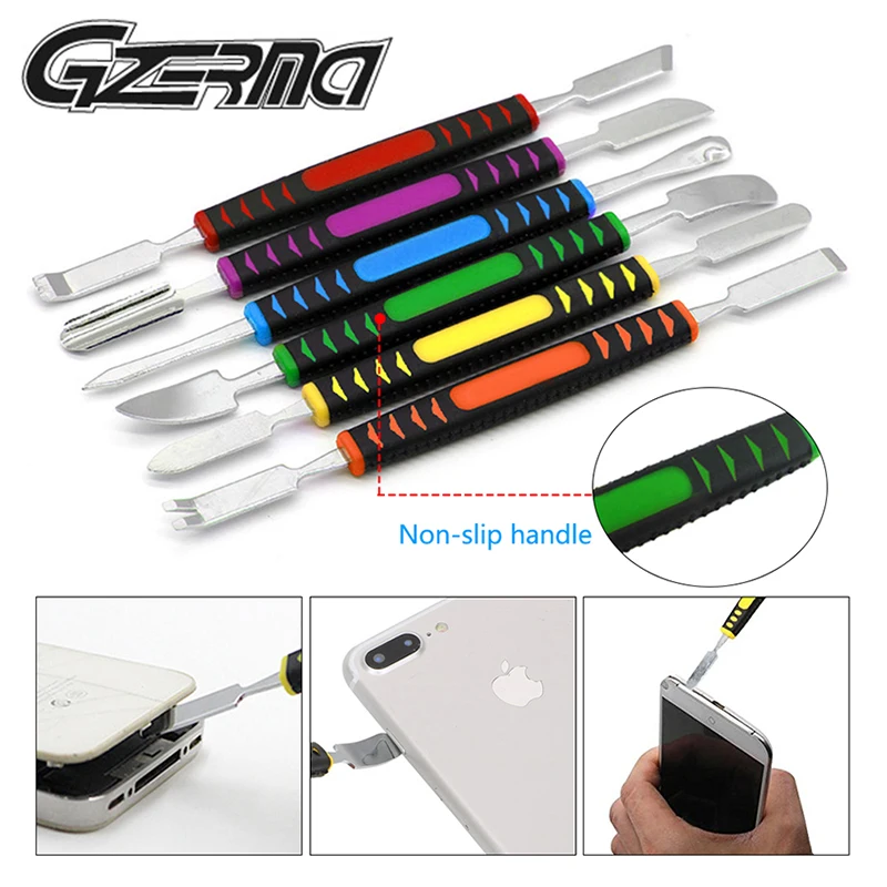 

6PCS Double-ended Metal Spudger Pry Crowbar Mobile Phone Repair Tools Set Disassemble Hand Tool Sets For IPhone PC Laptop