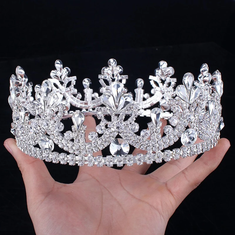 Royal Crown Rhinestone Tiaras and Crowns Pearl Wedding Head Pieces