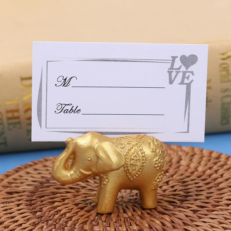 Lucky Gold Elephant Place Card Holders Table Name Holder Clip Wedding