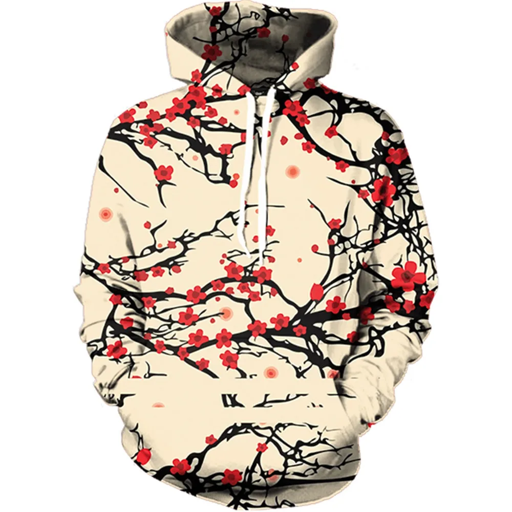 Plum Blossom 3D Hoodie Novelty Fitness Tracksuit Street Men Women