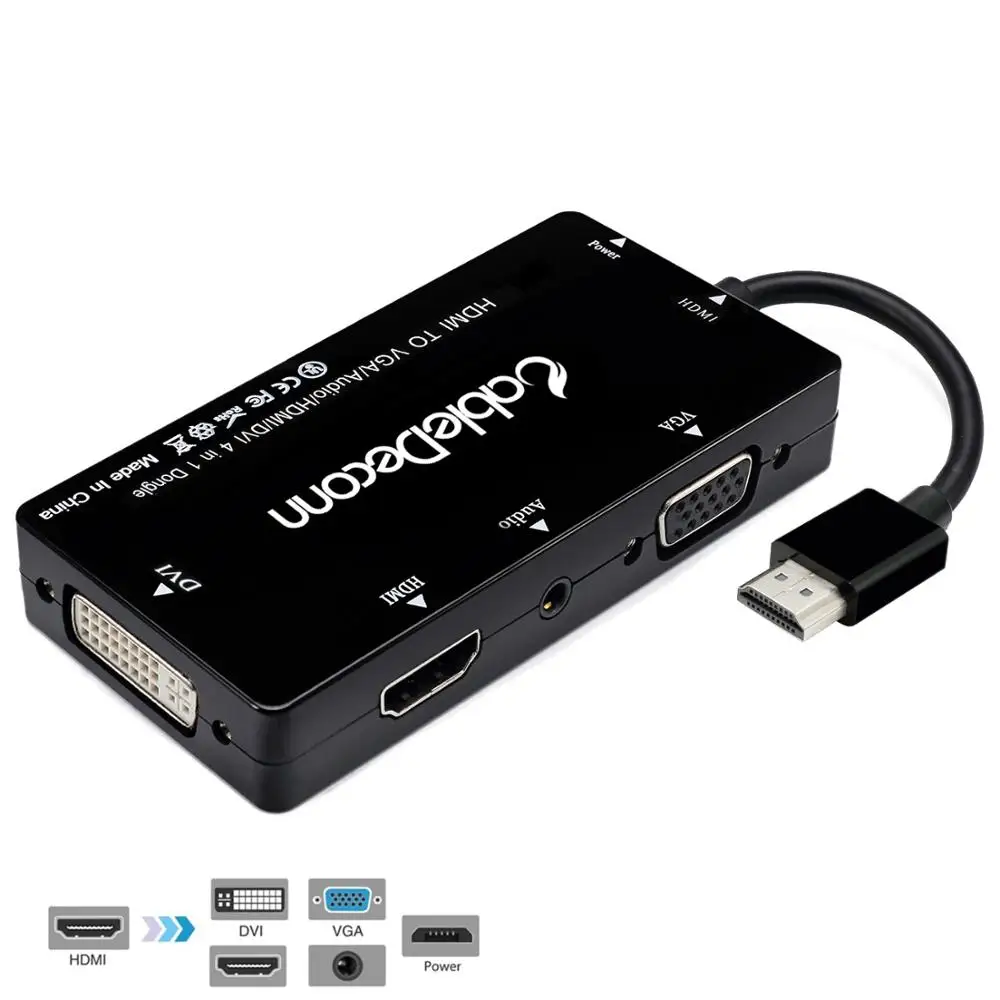

Cable aAdapter HDMI to HDMI VGA DVI 3.5mm Jack Audio with Micro USB Power Adapter Cable for Laptop Video Card Computers Monitor