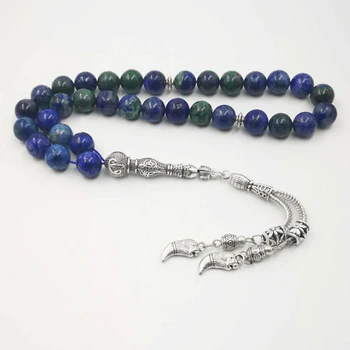 

Natural chrysocolla Tasbih Men's Gemss Lion Head tassels 2019New style Muslim Accessories bracelets