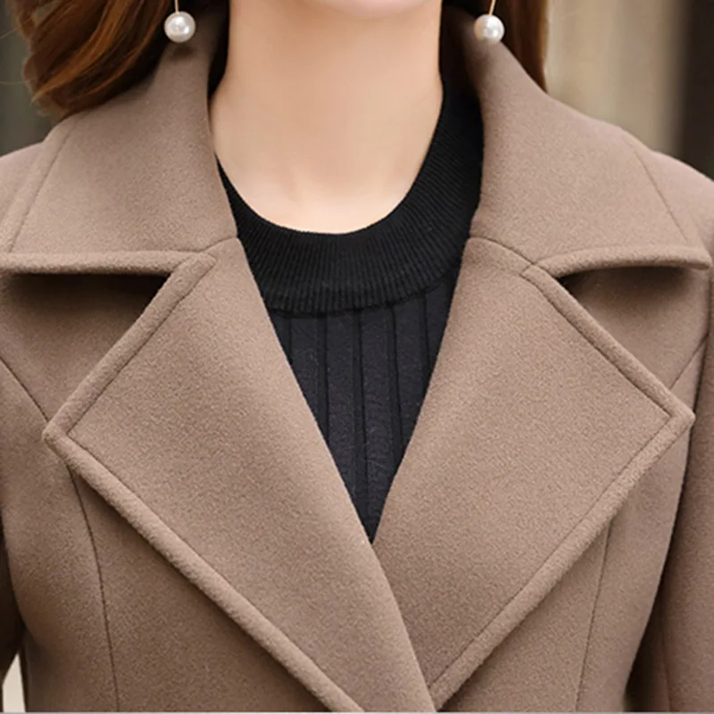 VogorSean Women Wool Coats Jackets Winter 2018 New Slim Fit Fashion Casual Plus Size Women's Jacket Coat Khaki/Green