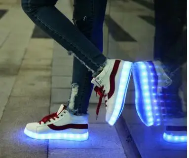 picture Горячая новинка, Размеры 35-44, светодиодные светящиеся кеды для мальчиков и девочек, детская обувь с яркими светлыми кроссовками, светящиеся ботинки унисекс - Цвет: picture