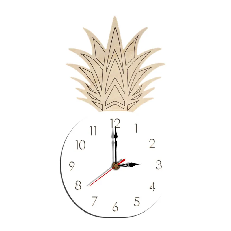 European Creative fruit wall clock Acrylic children cartoon decorative pineapple clock wall hangings