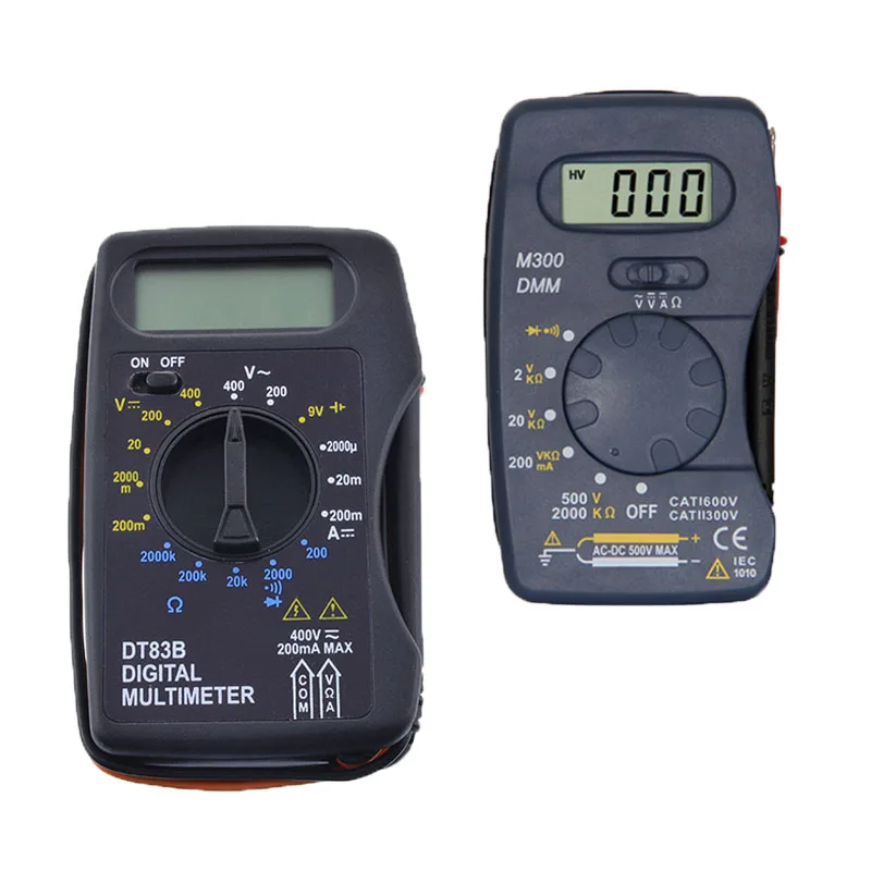

DT83B Pocket Digital Multimeter Ammeter Voltmeter DC/AC Resistor Ohm Voltage Multi Current Meters Tester Electrical Instruments