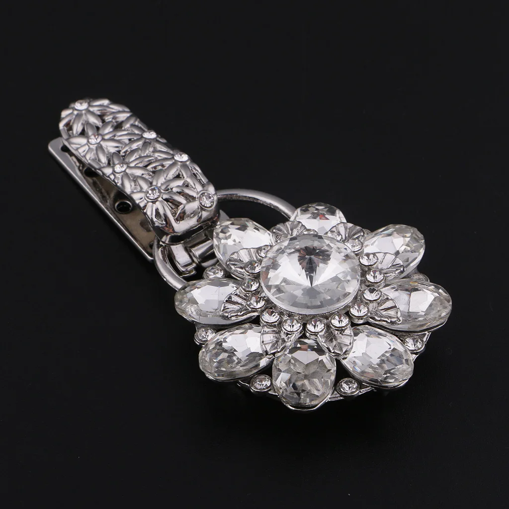 Alloy Rhinestone Duckbill Buckle for Sweater Coats DIY Flower Sewing Buttons