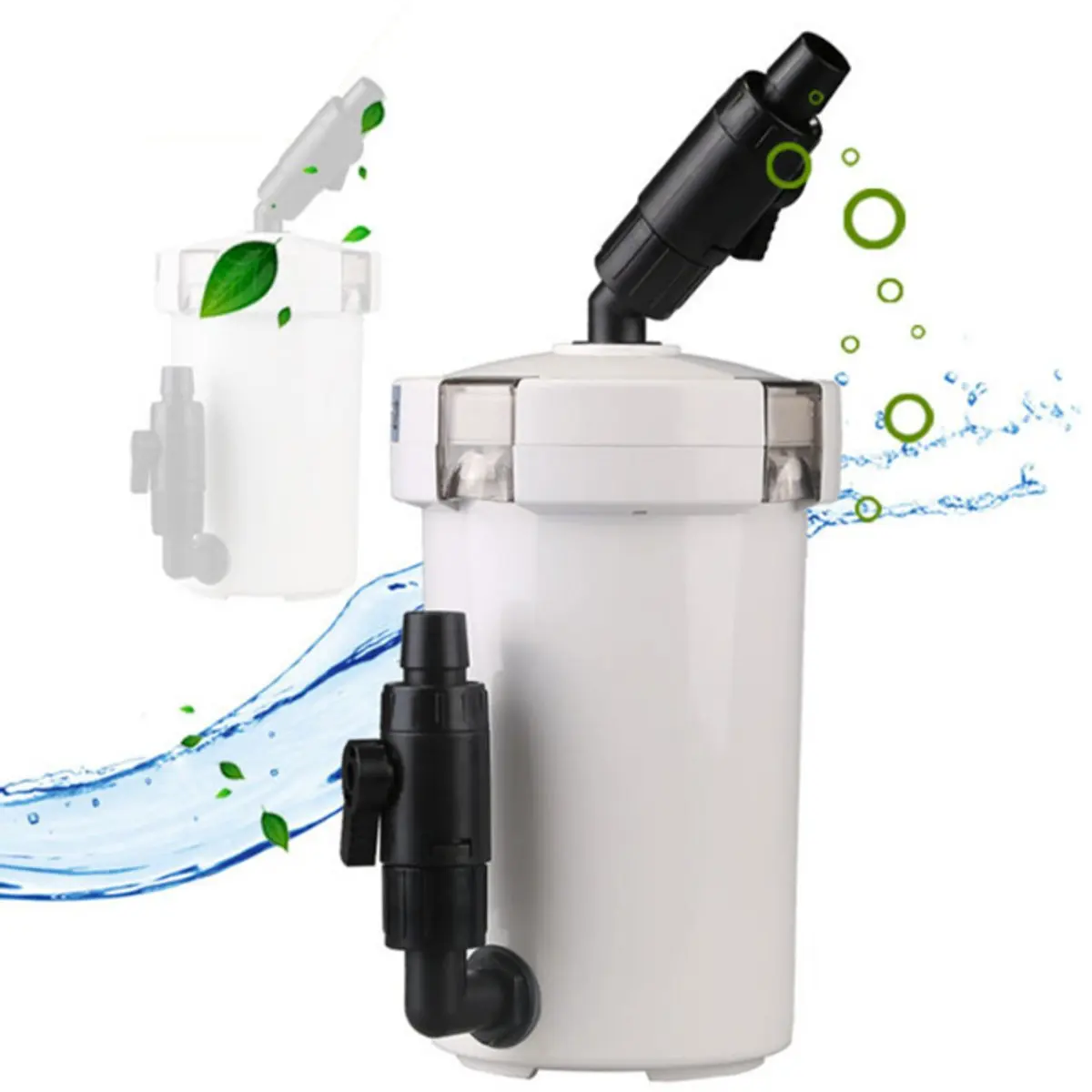 

Mini Aquarium External Canister Filter Cotton Sponge Water Pump 106GPH Aquarium Fish Tank Aquatic Filter Accessories HW-602B