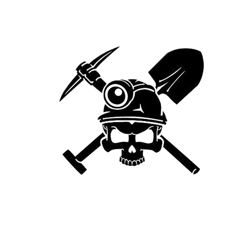 15.2*13.4CM Miners Personality Skull Car Stickers Stylish Cool Graphics Motorcycle Vinyl Decals