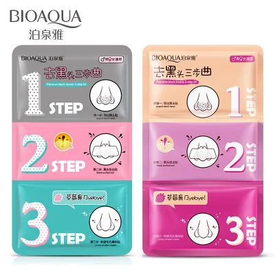 

BIOAQUA Face Care Nose Mask Remove Blackhead Acne Remover Clear Beauty Clean Cosmetic 3 Step Kit