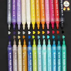 24 цвета, Перманентный акриловый маркер, маркер, водонепроницаемый, ручной, сделай сам, маркер, ручка для художественного дизайна, школьные