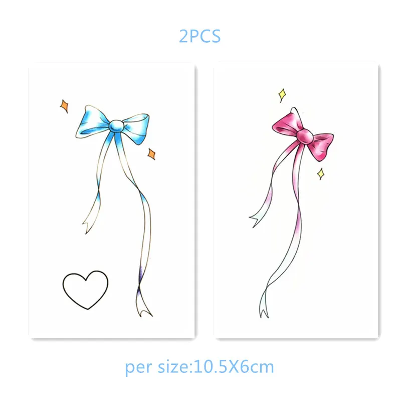 Temporary tattoos stickers summer styles cute bow tattoo flash tattoos paste makeup hands girls children water transfer papers