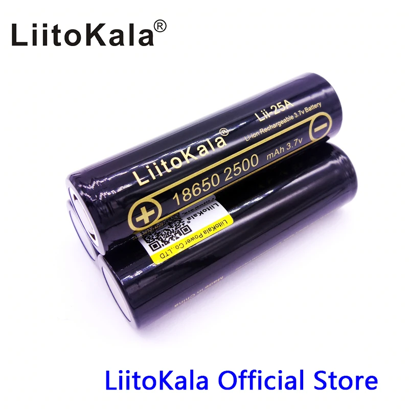 1-10 шт HK LiitoKala Lii-25A 3,6 V 18650 2500mAh литий-ионный аккумулятор 20A разряда для электронной сигареты