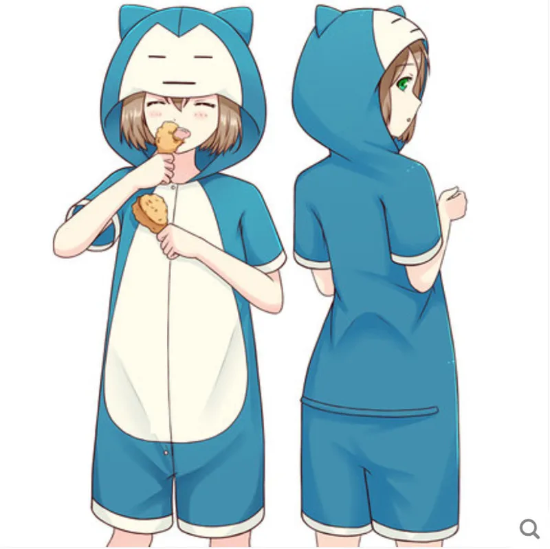 Пижама в стиле аниме для мужчин и женщин пижама с коротким рукавом взрослых