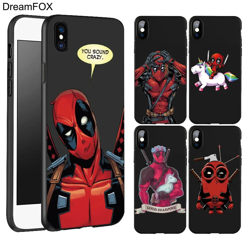 DREAMFOX L031 Deadpool Black Soft TPU Silicone Case Cover For Apple iPhone 11 Pro XR XS Max X 8 7 6 6S Plus 5 5S 5G SE |