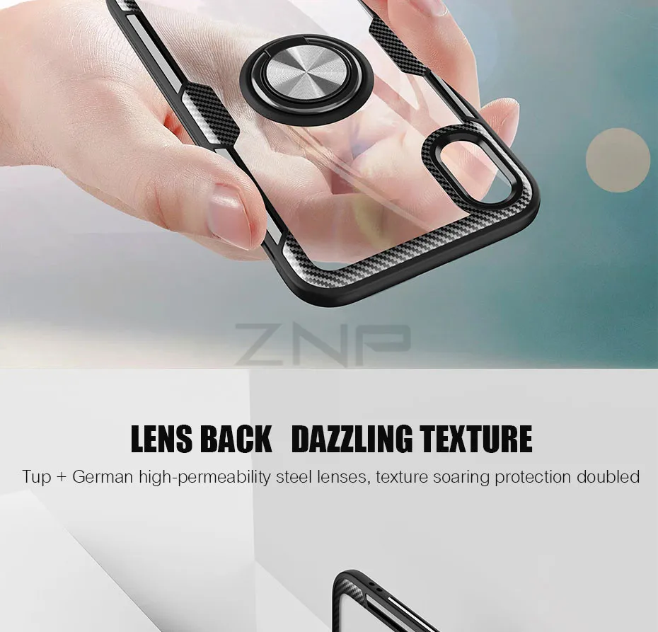 ZNP Luxury Magnetic Ring Stand Phone Case For iPhone 6 6s 7 8 Plus X Holder Full Cover Cases For iPhone X XS Max XR Case Shell