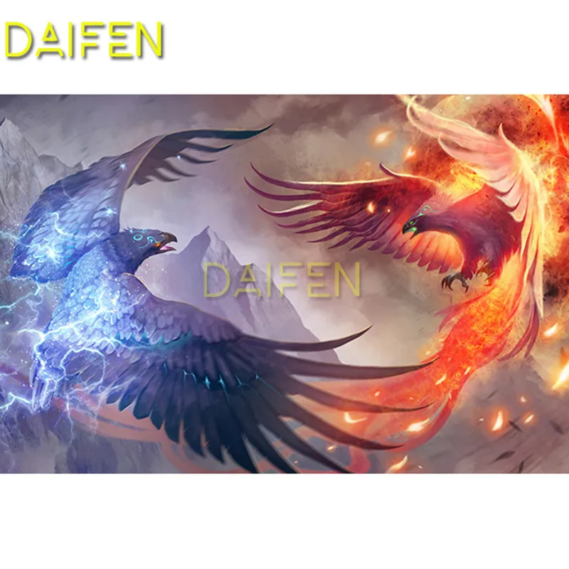 

DIY 3D Diamond mosaic Full Round Diamond embroidery Cross stitch Full Square Diamond painting fighting Phoenix and crow bird