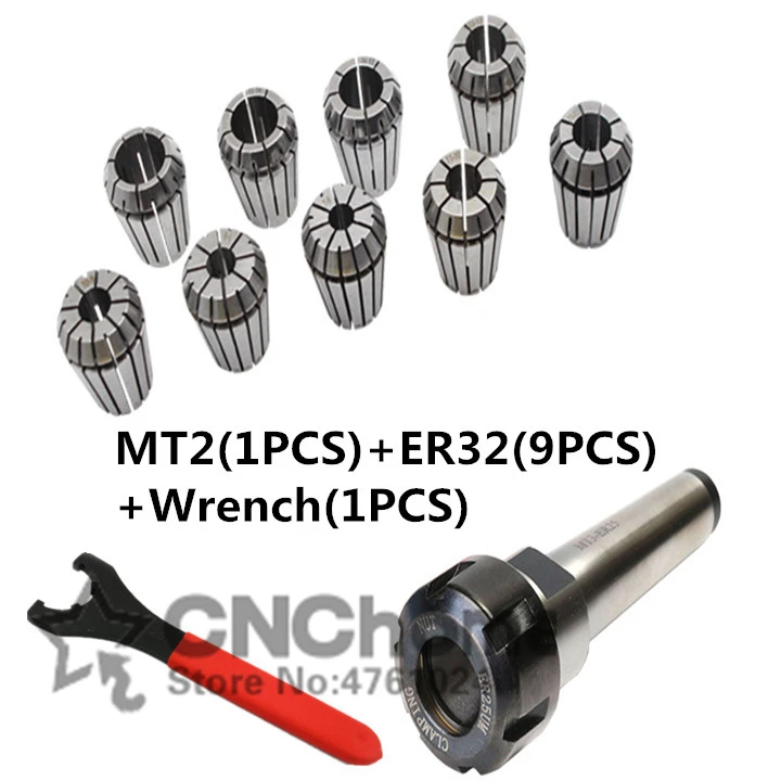 MT2 ER32 M10 1 шт. ER32 9 шт.(4681012 14, 16, 18, 20) ER32 ключ, дюймовый стандарт 1 шт. Цанга Морзе держатель конус для фрезерный станок инструмент