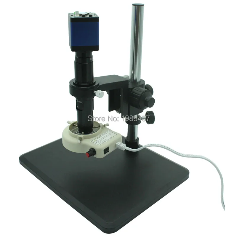 

HD 2MP 60FPS VGA Industrial Digital Microscope Camera+Fine Adjustment Bracket+10X-200X Optical C-Mount Lens+LED lights
