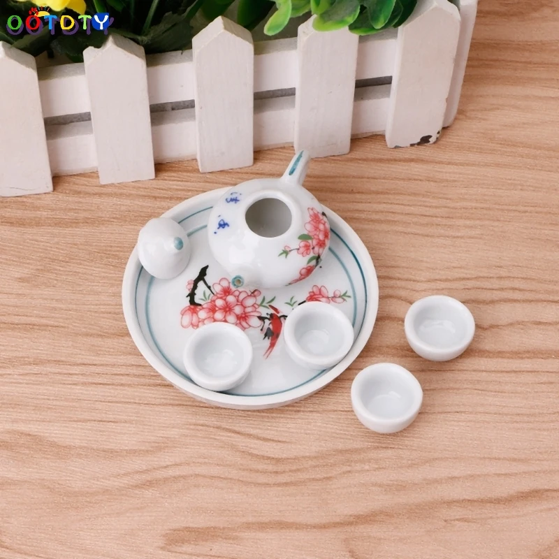 Миниатюрные украшения Керамика Чай горшок Чай чашки набор моделирования столовая посуда