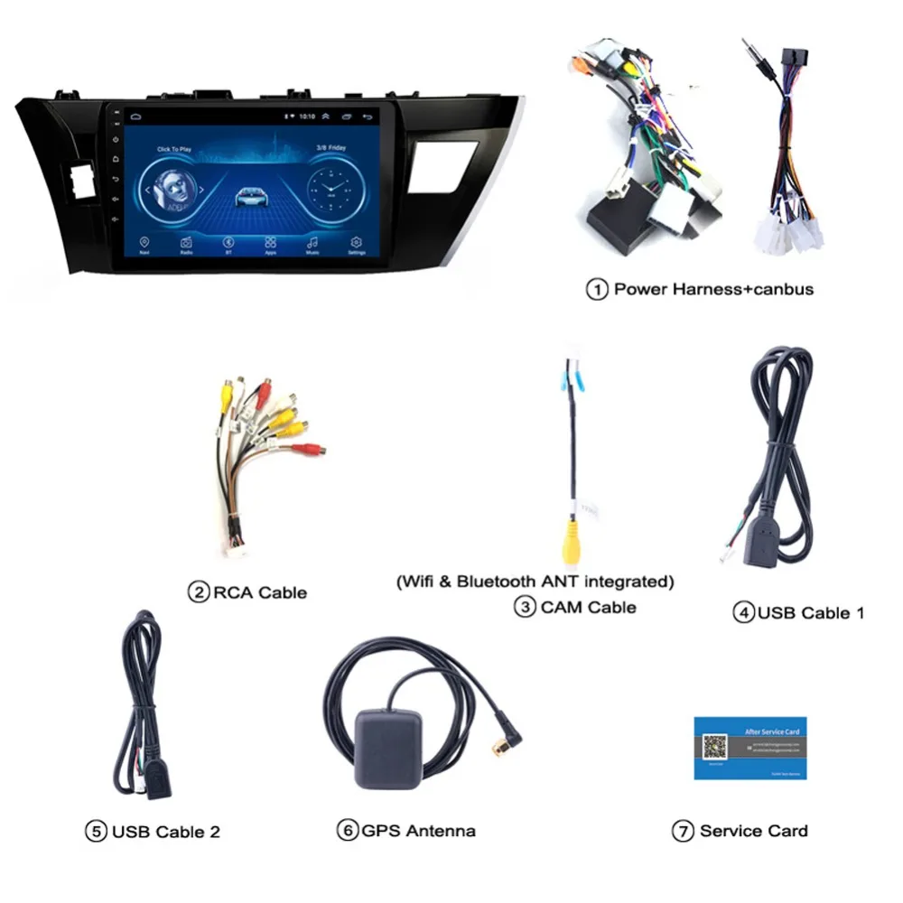 Excellent Super Slim Touch Screen Android 8.1 GPS Navigation for toyota corolla 2014 -2016 headunit tablets Stereo Multimedia Bluetooth 1